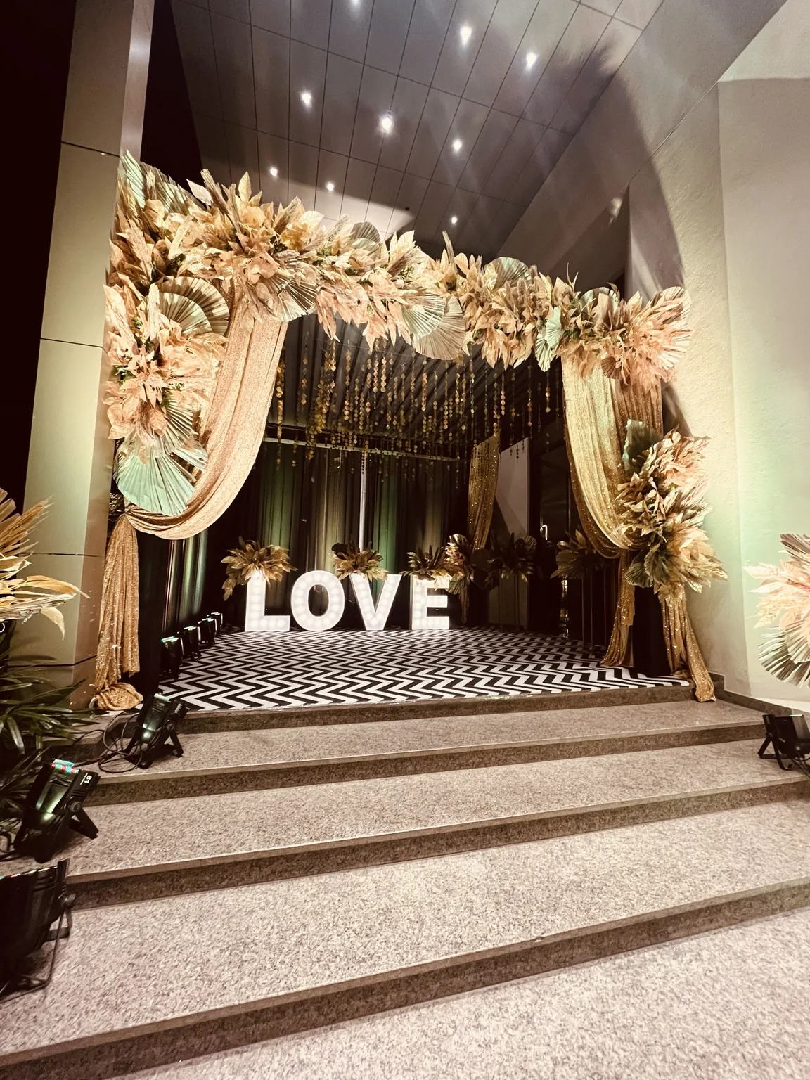 Luxury floral wedding stage decoration in Nashik