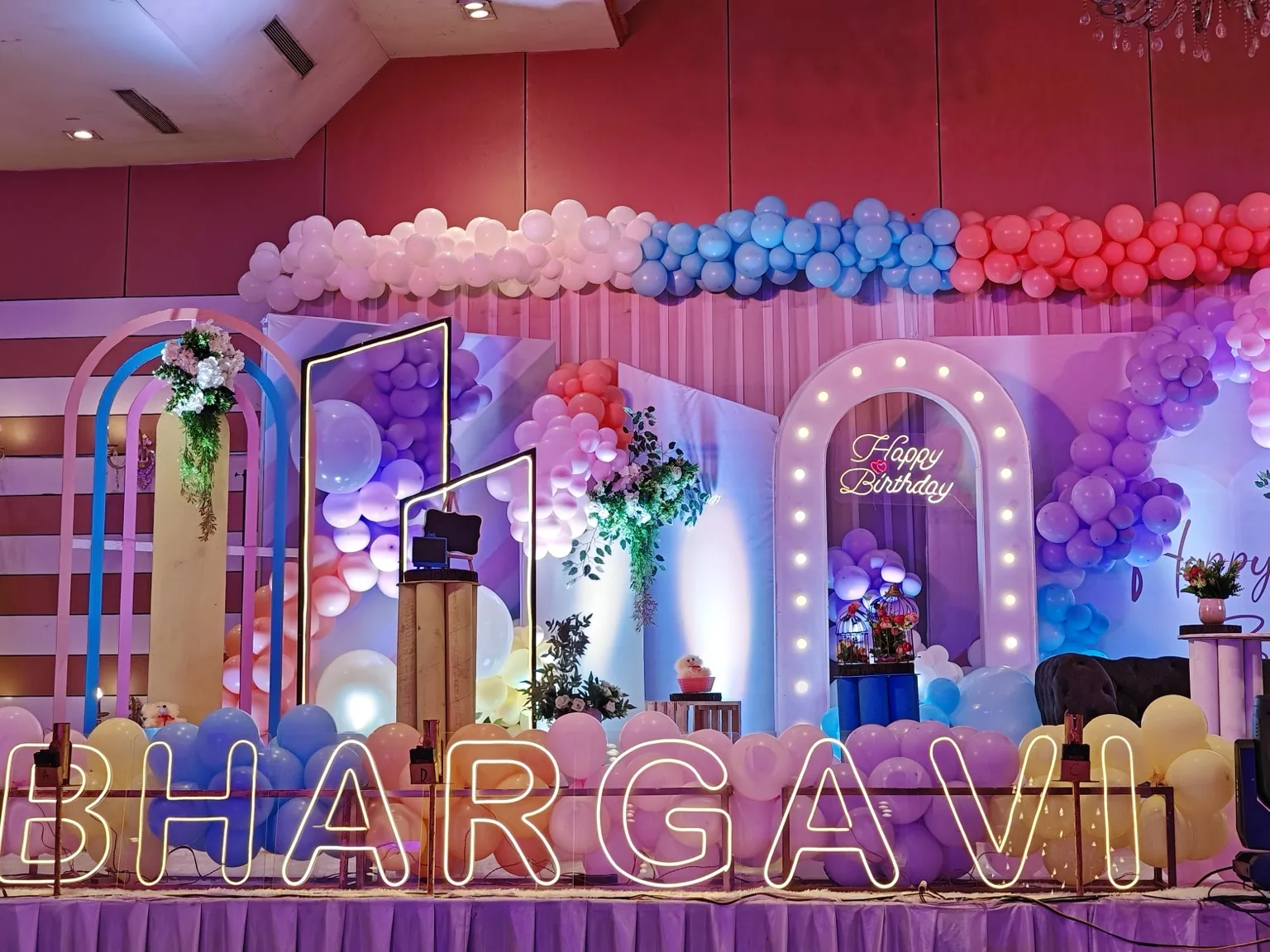 Premium birthday stage decoration