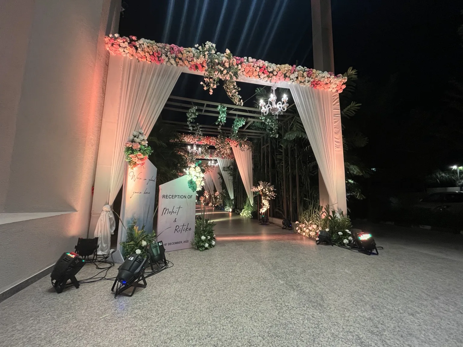 Elegant floral wedding entry